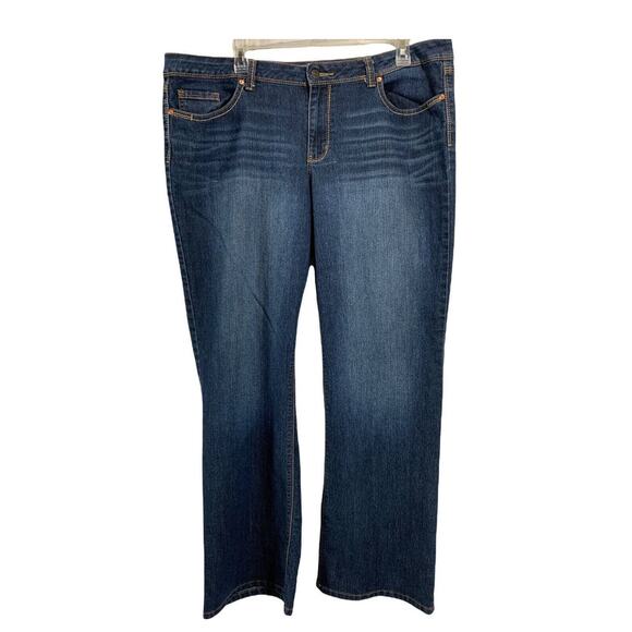 LEI Ashley Low Rise Slim Boot Womens Plus Jeans Size W40 x L30 Dark Wash Blue - Picture 2 of 8